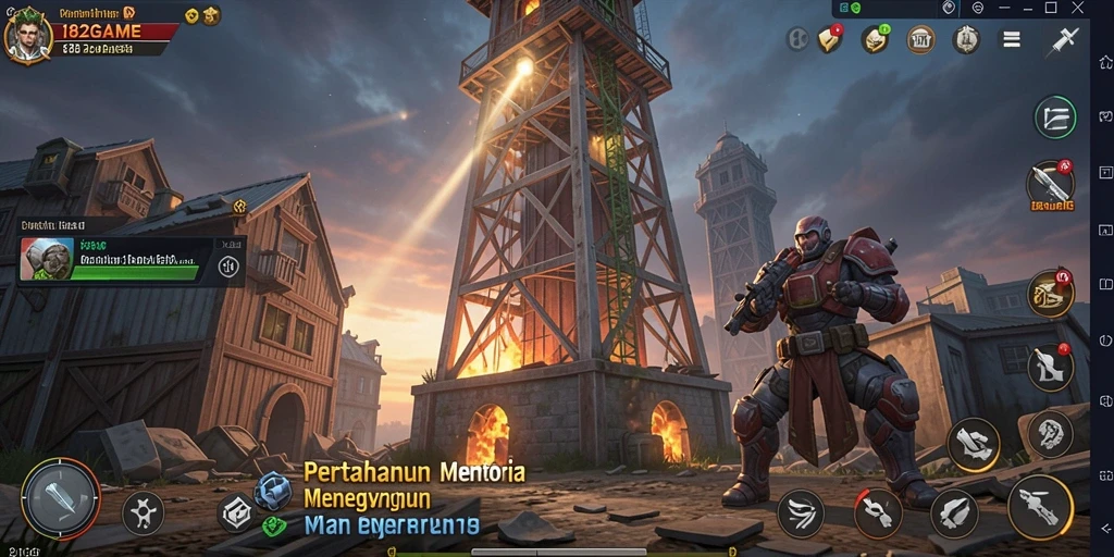 Tampilan gameplay seru dan strategis dari 182GAME Tower Defense.
