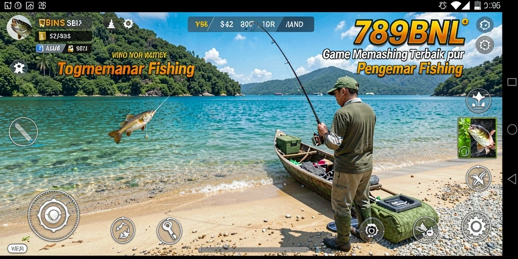 Gameplay seru dan menantang dalam 789BNL saat memancing ikan.