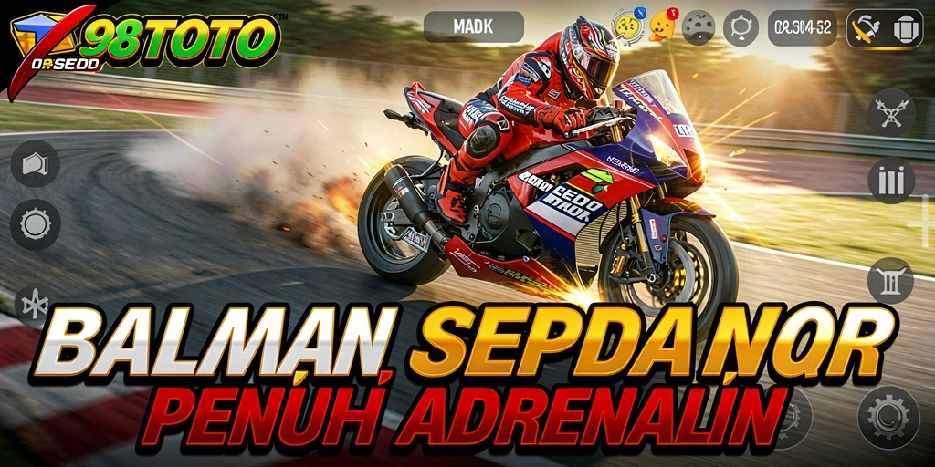 Gameplay seru balapan sepeda motor di 98TOTO