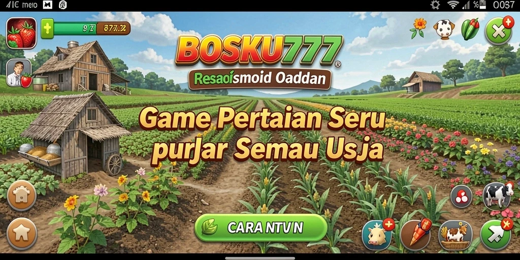 Tampilan menarik dari gameplay pertanian di BOSKU777.