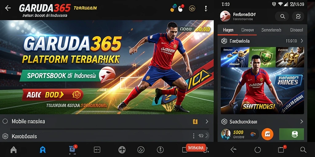 Tampilan utama GARUDA365 dengan pilihan taruhan olahraga.