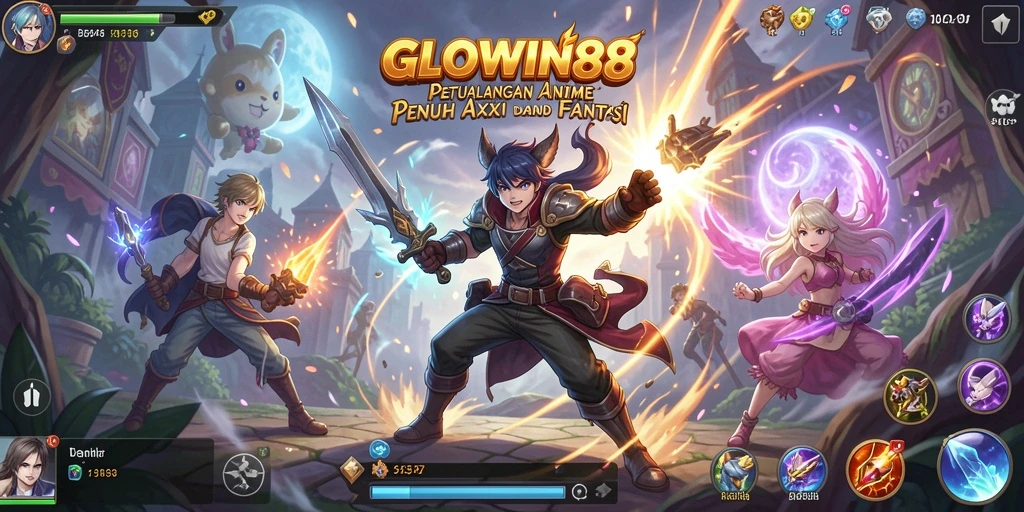 Tampilan gameplay <strong>GLOWIN88</strong> yang menawan dengan karakter Anime favorit.