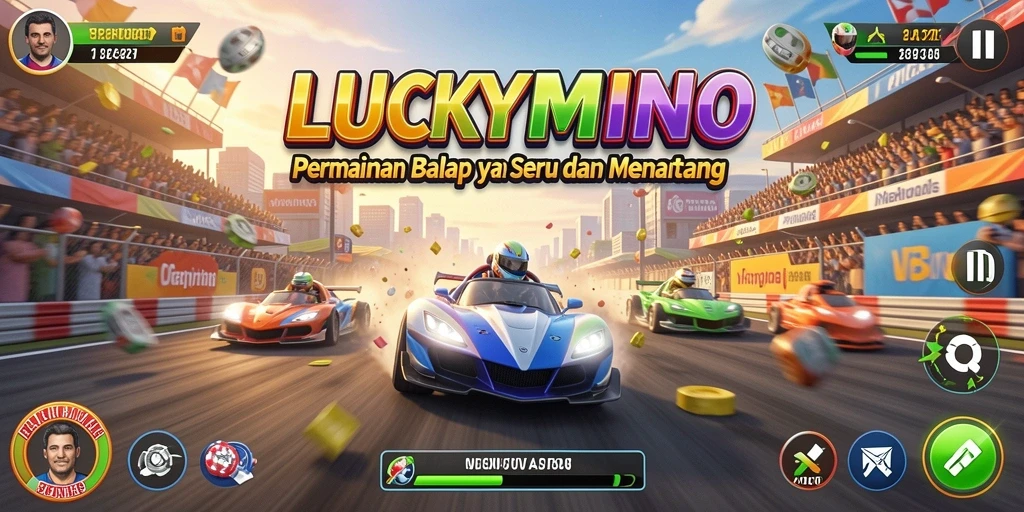 Gameplay seru dari LUCKYMINO dalam balapan mobil.