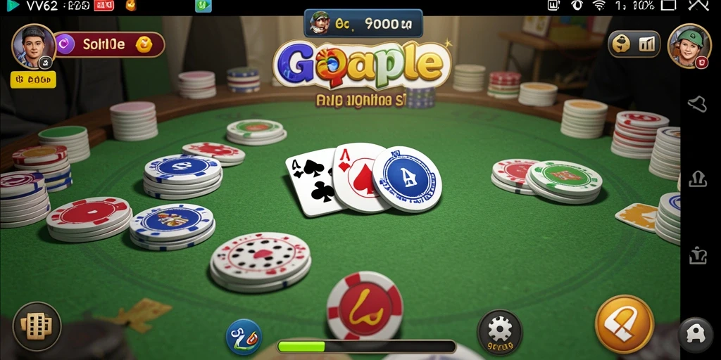 Screenshot gameplay VV62 menampilkan suasana seru permainan Gaple.