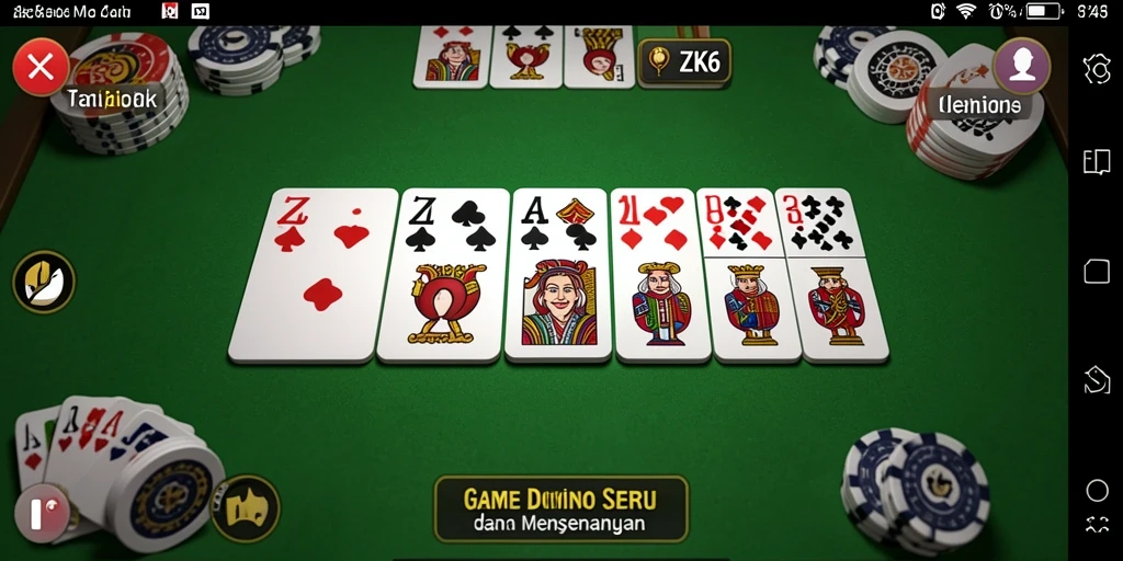 Screenshot gameplay ZK6 menampilkan keseruan permainan Domino.
